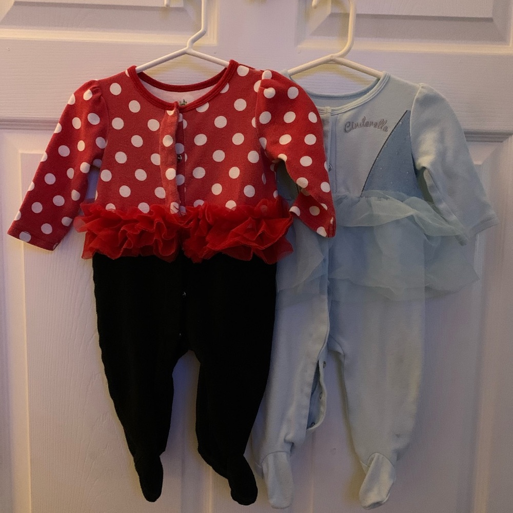 Minnie Mouse & Cinderella Footie Pajamas
